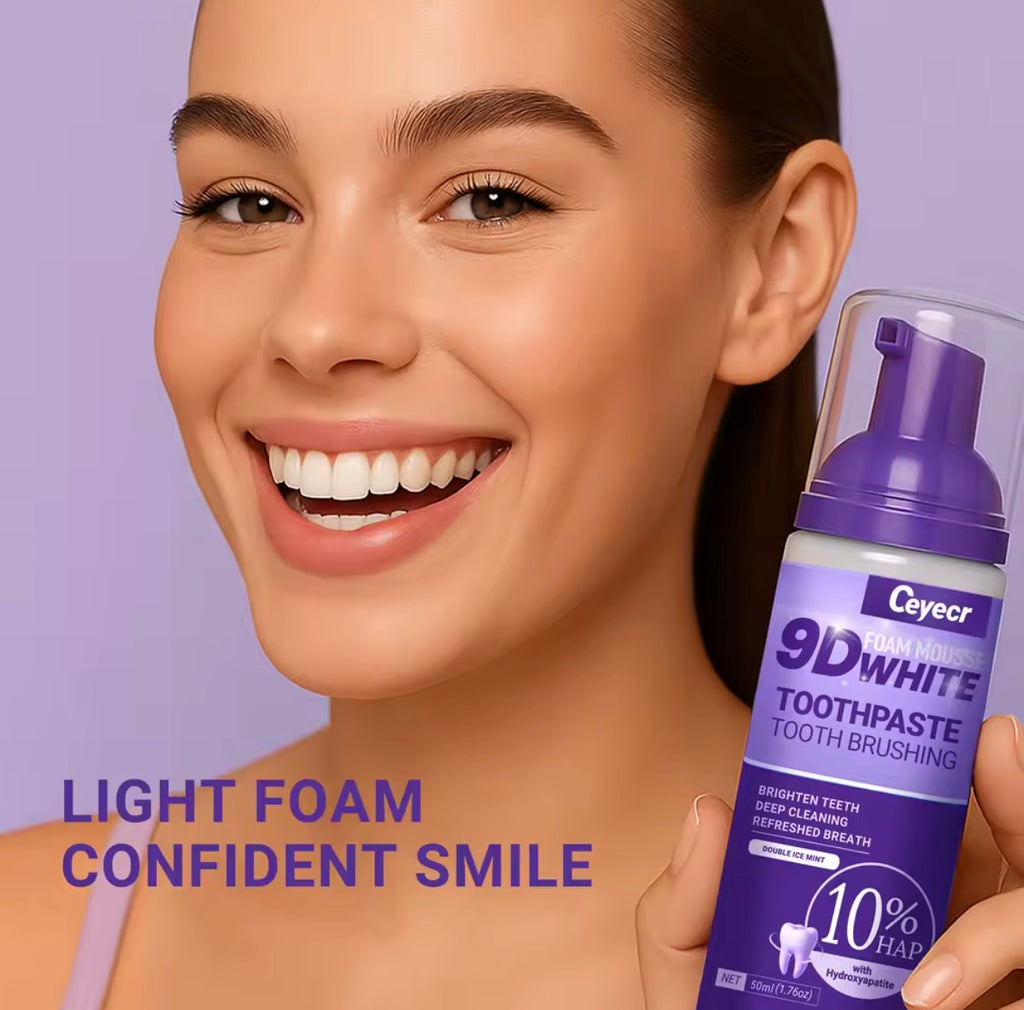 white foam toothpaste for instant white teeth