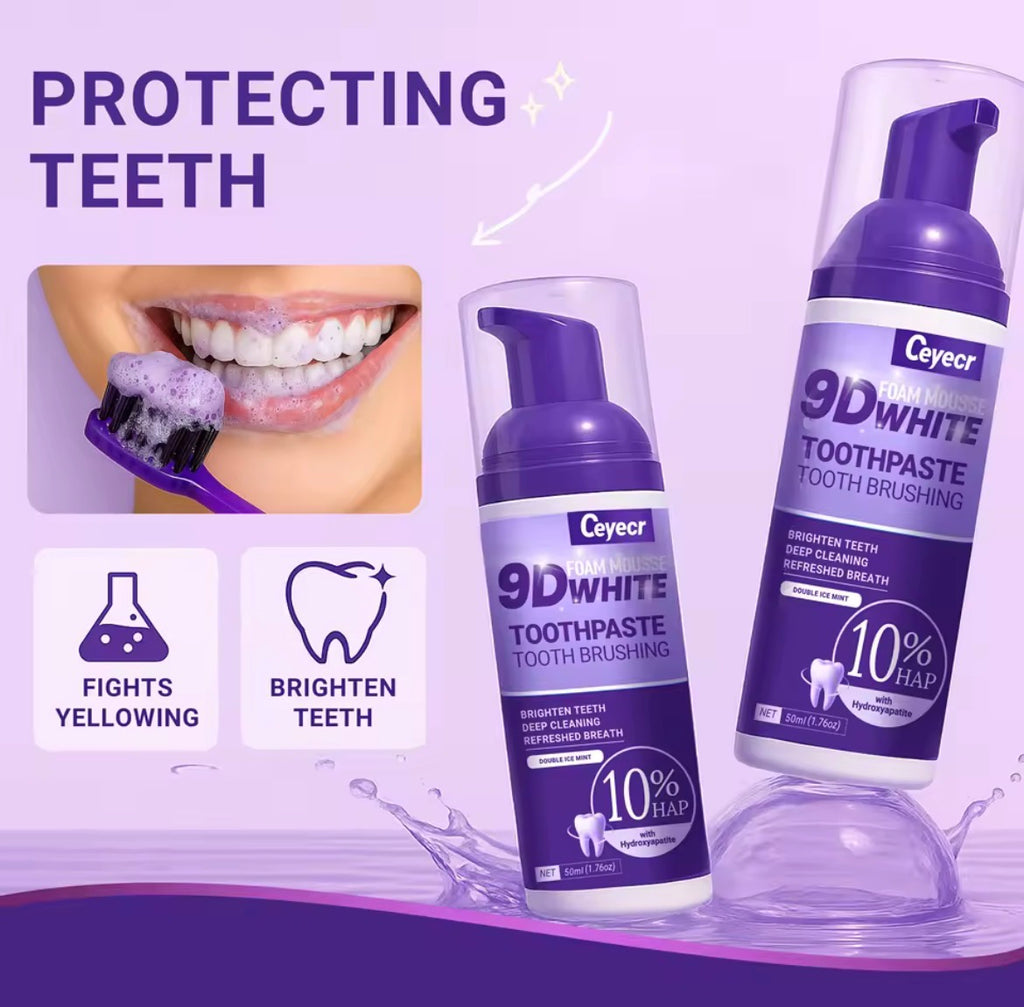 white foam toothpaste for instant white teeth