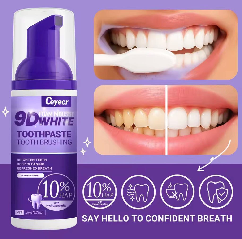 white foam toothpaste for instant white teeth